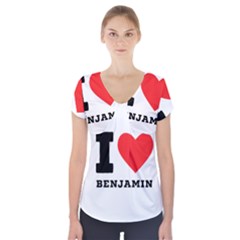 I Love Benjamin Short Sleeve Front Detail Top by ilovewhateva