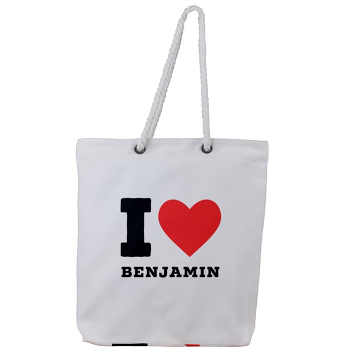 I love benjamin Full Print Rope Handle Tote (Large)