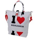 I love benjamin Buckle Top Tote Bag View1