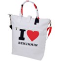 I love benjamin Buckle Top Tote Bag View2