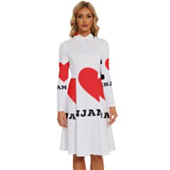 I Love Benjamin Long Sleeve Shirt Collar A-line Dress by ilovewhateva