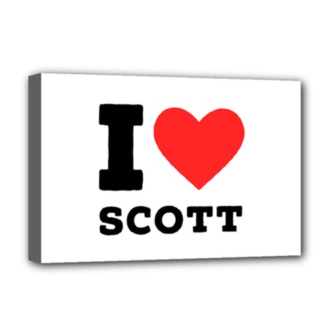 I Love Scott Deluxe Canvas 18  X 12  (stretched) by ilovewhateva