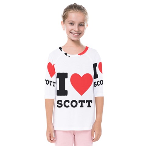 I Love Scott Kids  Quarter Sleeve Raglan Tee by ilovewhateva