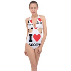 I Love Scott Halter Front Plunge Swimsuit by ilovewhateva