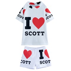 I Love Scott Kids  Swim Tee And Shorts Set by ilovewhateva