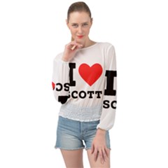 I Love Scott Banded Bottom Chiffon Top by ilovewhateva