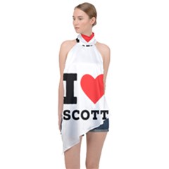 I Love Scott Halter Asymmetric Satin Top by ilovewhateva