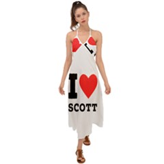 I Love Scott Halter Tie Back Dress  by ilovewhateva