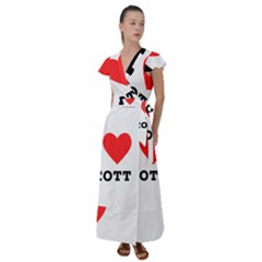 I Love Scott Flutter Sleeve Maxi Dress by ilovewhateva