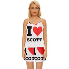 I Love Scott Satin Pajama Short Set by ilovewhateva