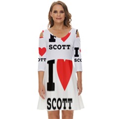 I Love Scott Shoulder Cut Out Zip Up Dress by ilovewhateva