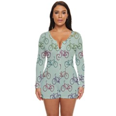 Bicycle Long Sleeve Boyleg Swimsuit