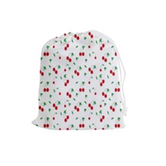 Cherries Drawstring Pouch (large) by nateshop