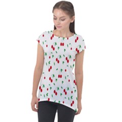 Cherries Cap Sleeve High Low Top by nateshop