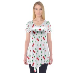 Cherries Short Sleeve Tunic  by nateshop