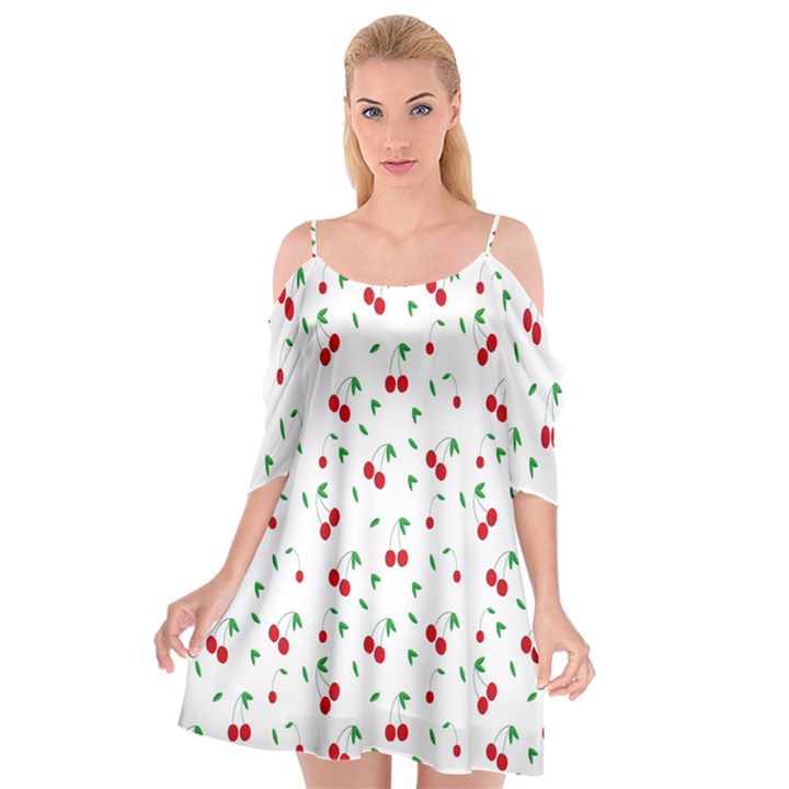 Cherries Cutout Spaghetti Strap Chiffon Dress