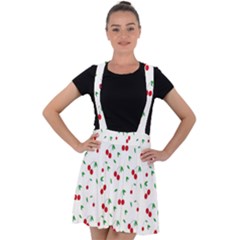 Cherries Velvet Suspender Skater Skirt by nateshop