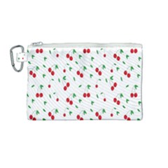 Cherries Canvas Cosmetic Bag (medium) by nateshop