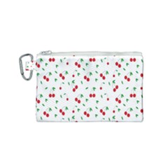 Cherries Canvas Cosmetic Bag (small) by nateshop