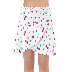 Cherries Wrap Front Skirt by nateshop