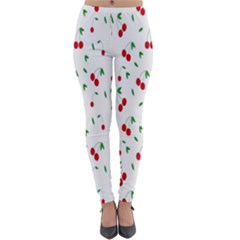 Cherries Lightweight Velour Leggings by nateshop