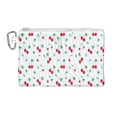 Cherries Canvas Cosmetic Bag (large) by nateshop