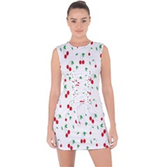 Cherries Lace Up Front Bodycon Dress by nateshop