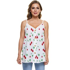 Cherries Casual Spaghetti Strap Chiffon Top by nateshop