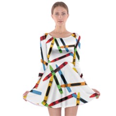 Crayons Long Sleeve Skater Dress by nateshop