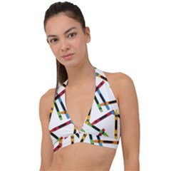 Crayons Halter Plunge Bikini Top by nateshop