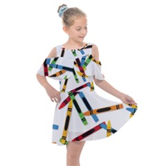 Crayons Kids  Shoulder Cutout Chiffon Dress by nateshop