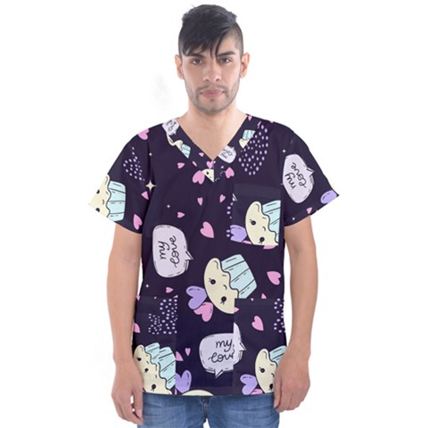 Cupcake Men s V-neck Scrub Top by nateshop