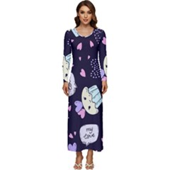 Cupcake Long Sleeve Longline Maxi Dress by nateshop