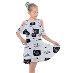 Cute-cutes Kids  Shoulder Cutout Chiffon Dress by nateshop