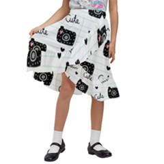 Cute-cutes Kids  Ruffle Flared Wrap Midi Skirt by nateshop