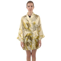 Floral Long Sleeve Satin Kimono by nateshop