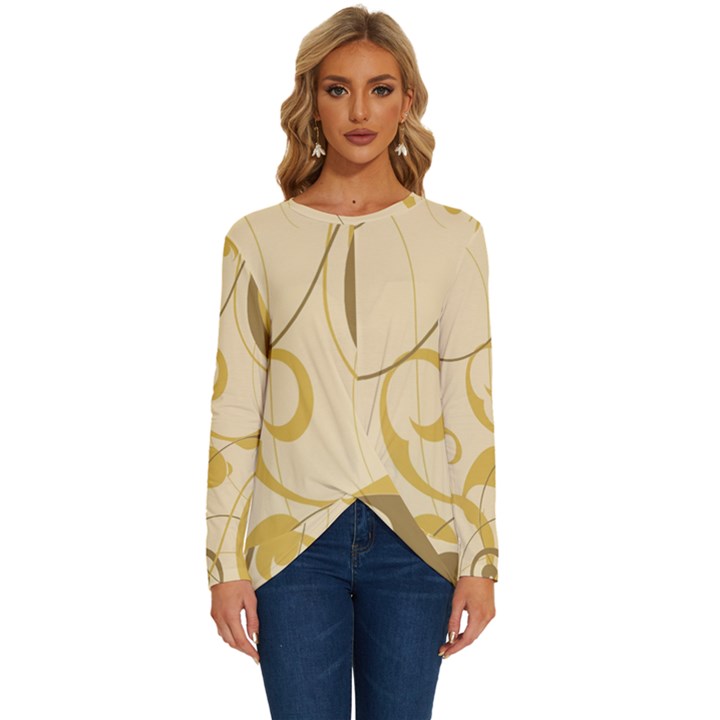 Floral Long Sleeve Crew Neck Pullover Top