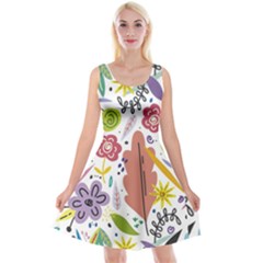 Flowers-101 Reversible Velvet Sleeveless Dress