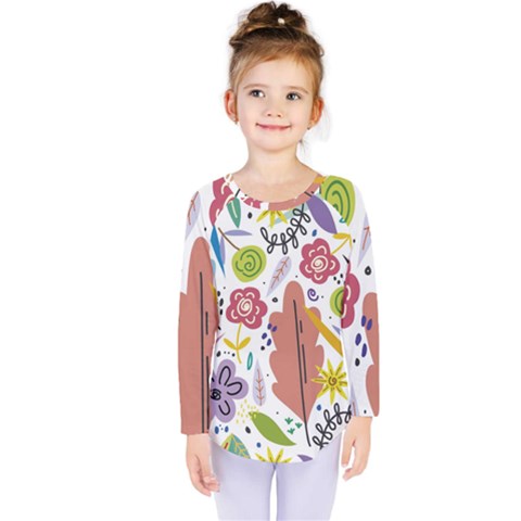 Flowers-101 Kids  Long Sleeve Tee by nateshop