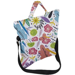 Flowers-101 Fold Over Handle Tote Bag by nateshop