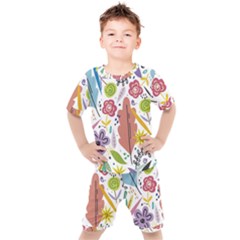 Flowers-101 Kids  Tee And Shorts Set by nateshop