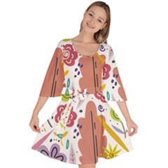 Flowers-101 Velour Kimono Dress by nateshop