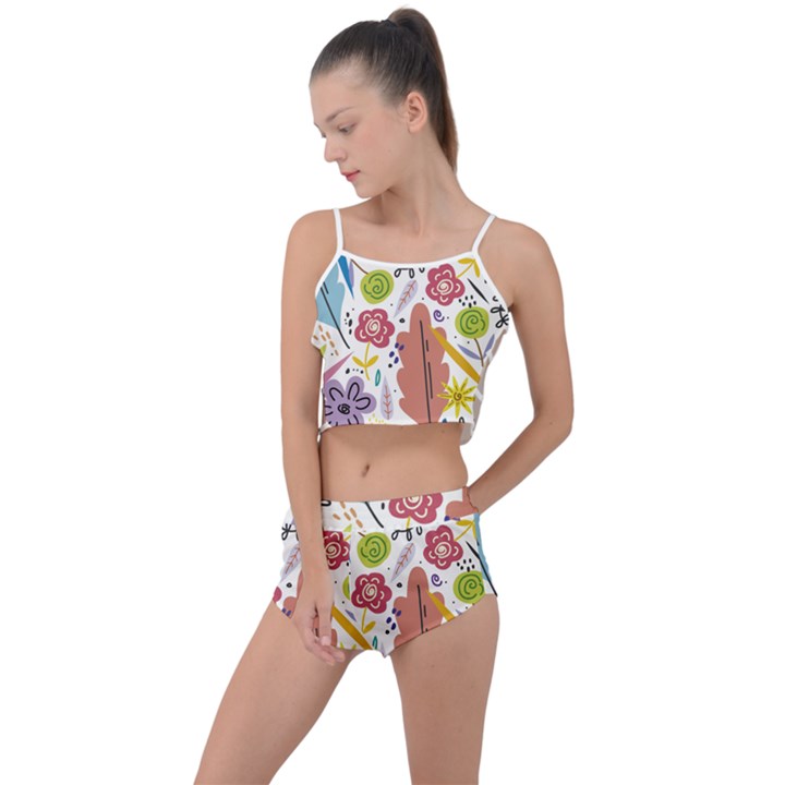 Flowers-101 Summer Cropped Co-Ord Set