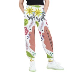 Flowers-101 Kids  Elastic Waist Pants