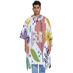 Flowers-101 Men s Hooded Rain Ponchos