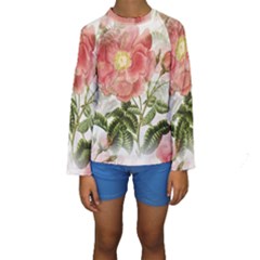 Flowers-102 Kids  Long Sleeve Swimwear