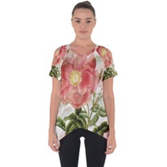 Flowers-102 Cut Out Side Drop Tee