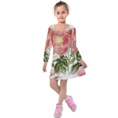 Flowers-102 Kids  Long Sleeve Velvet Dress by nateshop