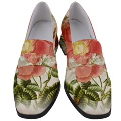 Flowers-102 Women s Chunky Heel Loafers by nateshop