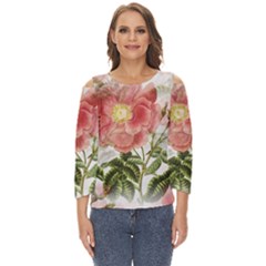 Flowers-102 Cut Out Wide Sleeve Top